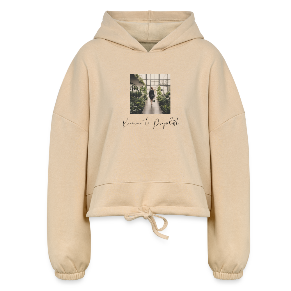 "Known to Proplift" - Women’s Cropped Hoodie - nude