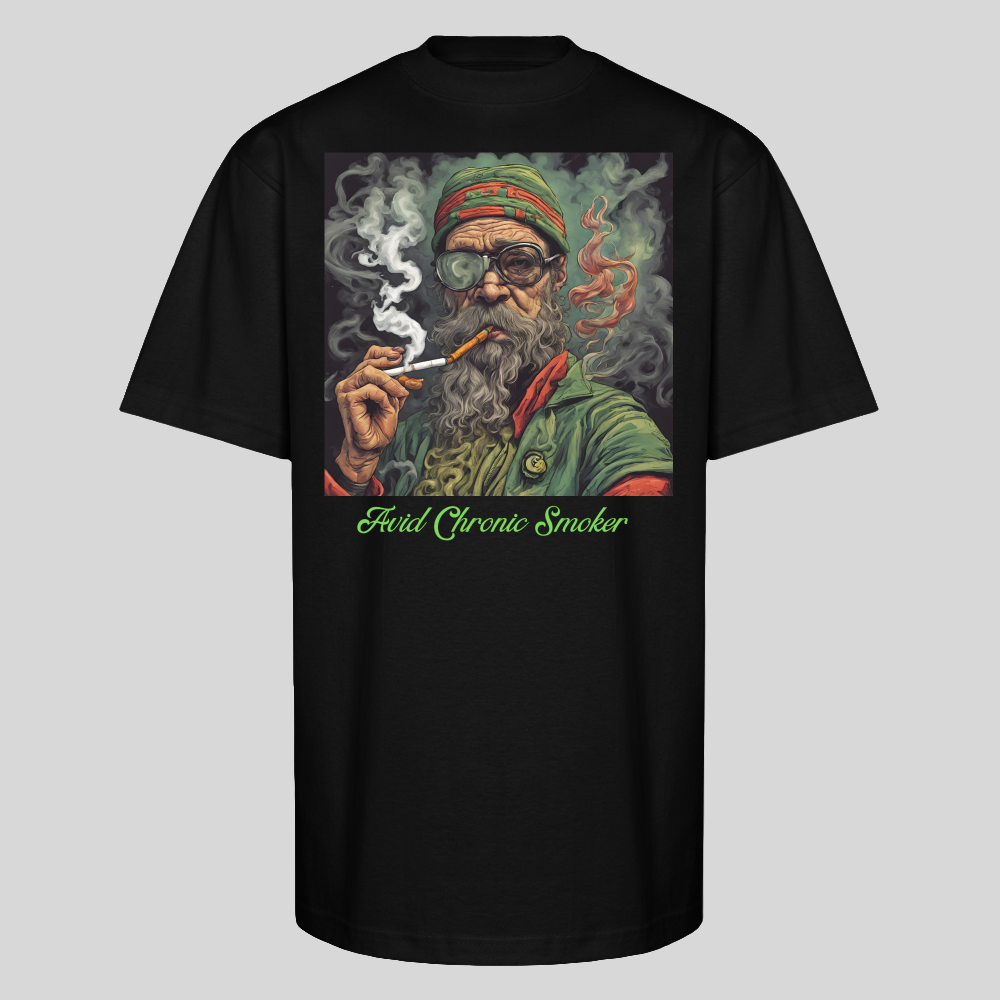 "Avid Chronic Smoker"  - Unisex Oversized Heavyweight T-Shirt