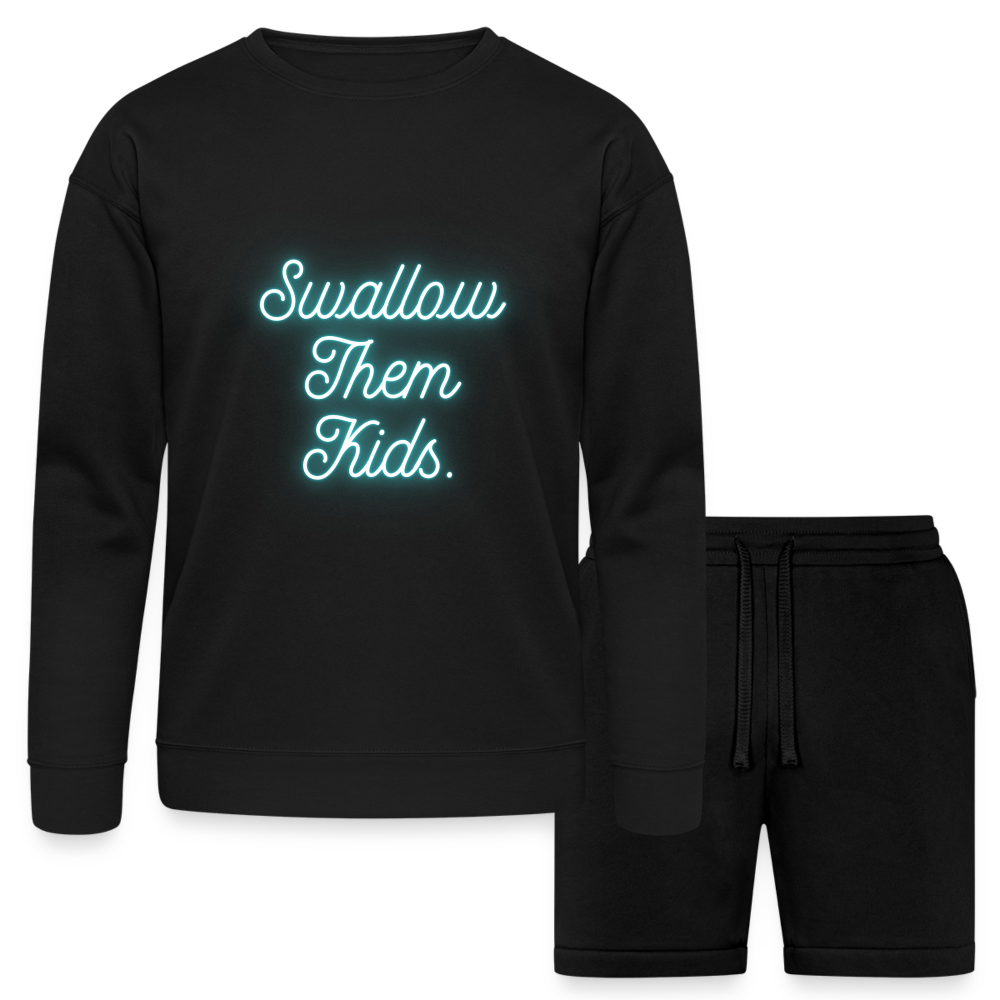 STK sweater and shorts set - black