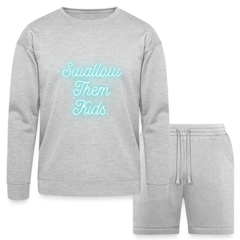 STK sweater and shorts set - heather gray