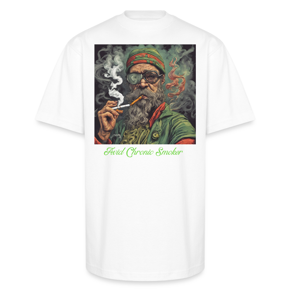 Avid Chronic Smoker - Unisex Oversized Heavyweight T-Shirt - white