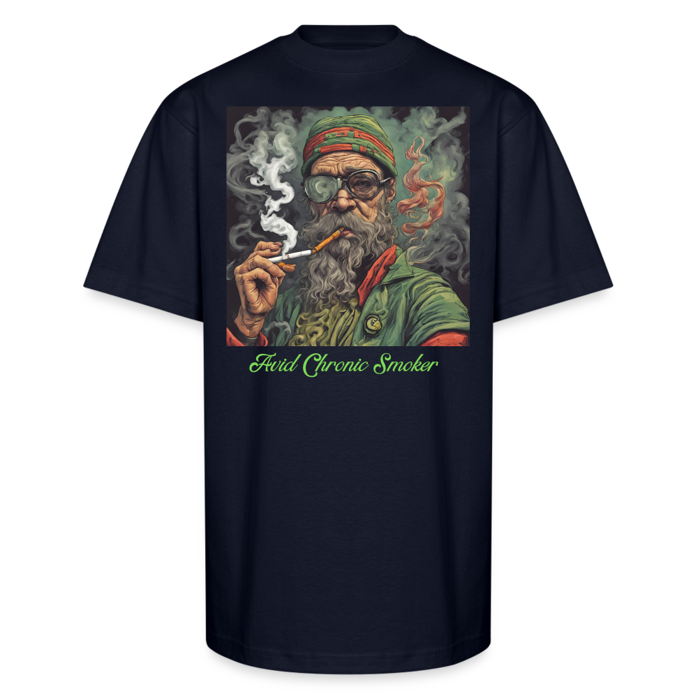 Avid Chronic Smoker - Unisex Oversized Heavyweight T-Shirt - navy