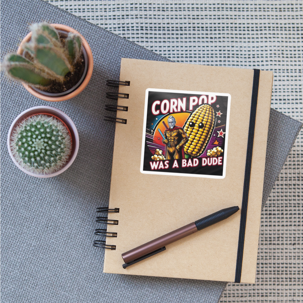 CORNPOP sticker - white glossy