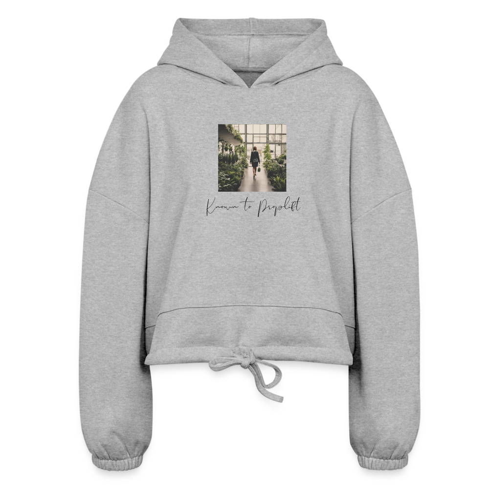 "Known to Proplift"  - Women’s Cropped Hoodie - heather gray