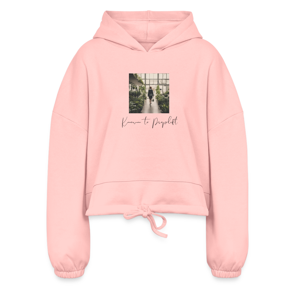 "Known to Proplift"  - Women’s Cropped Hoodie - light pink