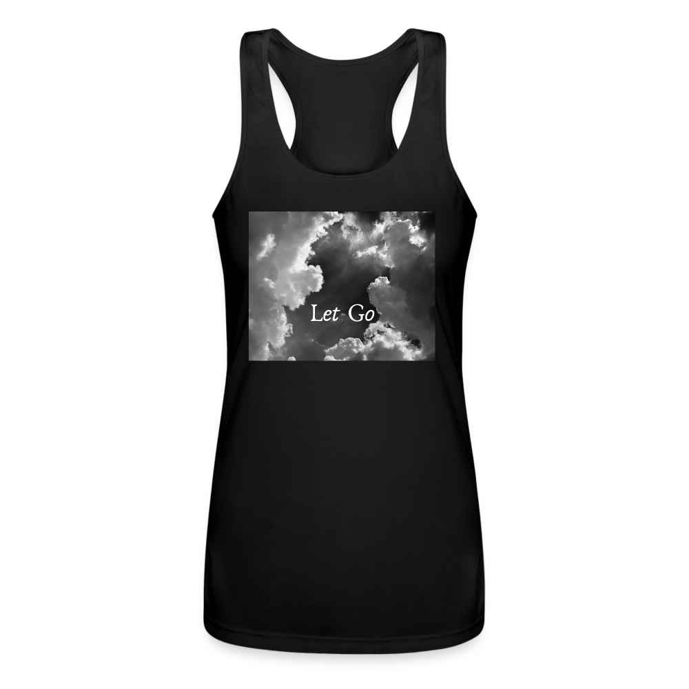 "Let Go" Women's Racerback Tank Top - black