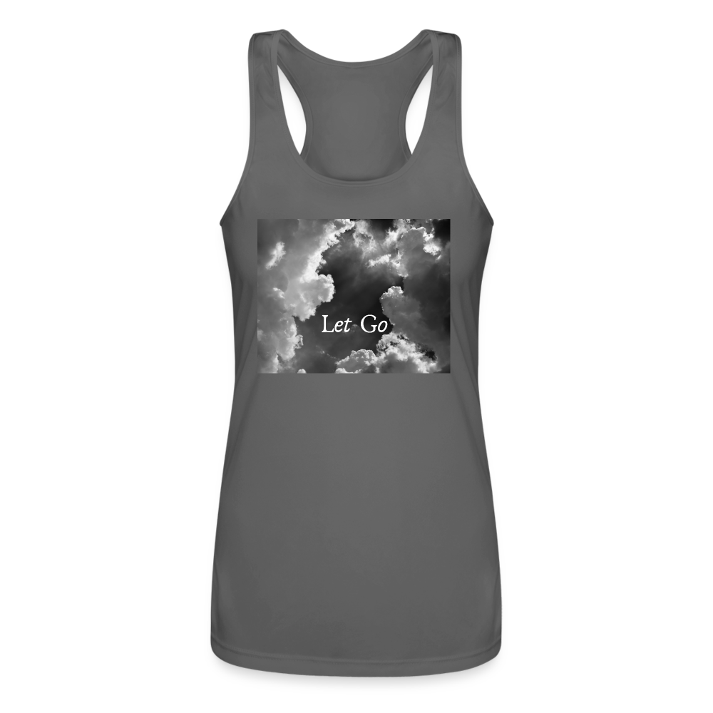 "Let Go" Women's Racerback Tank Top - charcoal