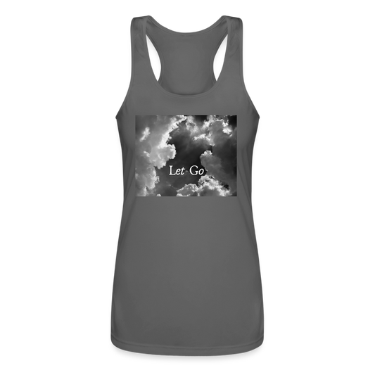 "Let Go" Women's Racerback Tank Top - charcoal